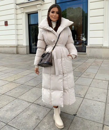 Malin™ | Lange Winterjacke mit Gürtel für Eleganz und Wärme